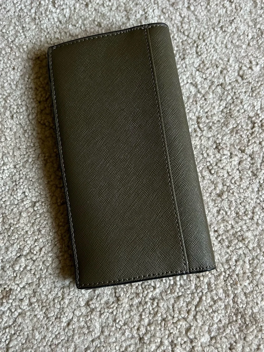 Michael Kors Men's olive Long Trifold Wallet with MK Logo